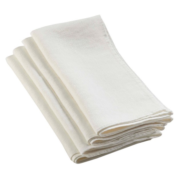 Ruffled Design Napkins Ivory set Of 4