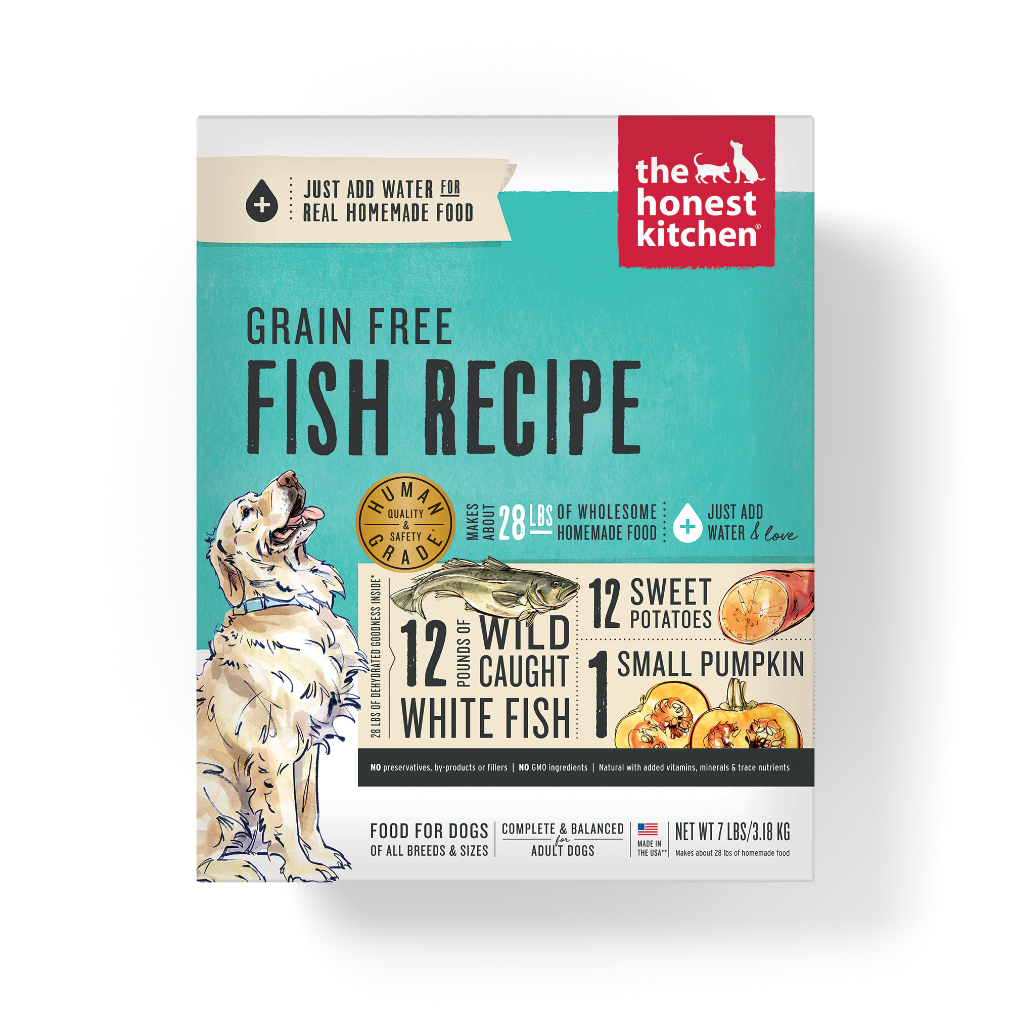 THE HONEST KITCHEN Dehydrated Grain Free Fish Dry Dog Food， 7 lbs.