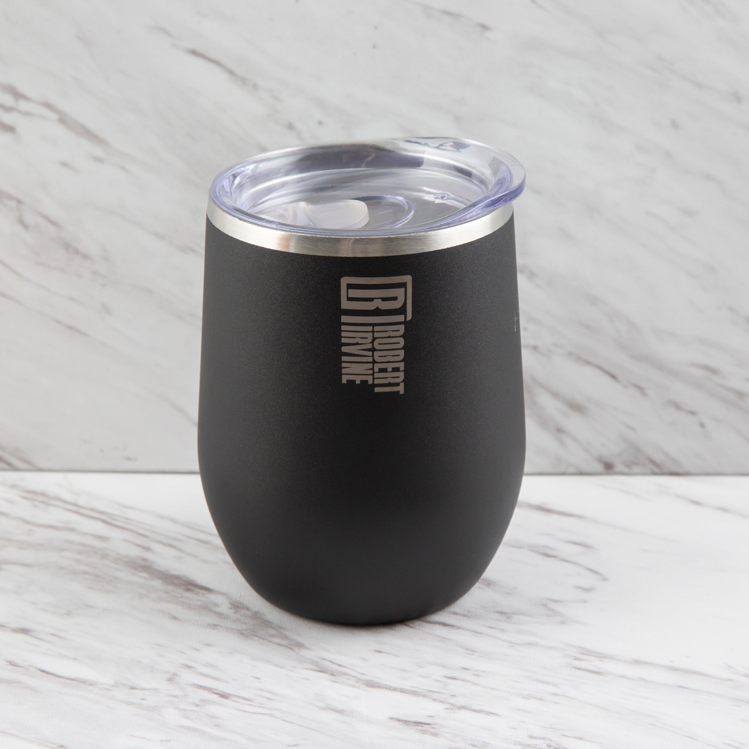 Robert Irvine 12 Oz Black Wine Tumblers, Set Of 2