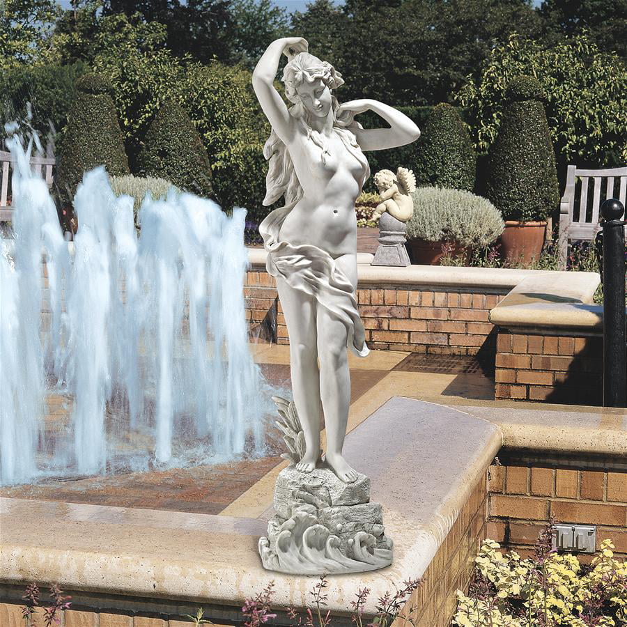 Design Toscano Spring Awakening Classic Woman Garden Statue, 40 Inch, Polyresin, Antique Stone