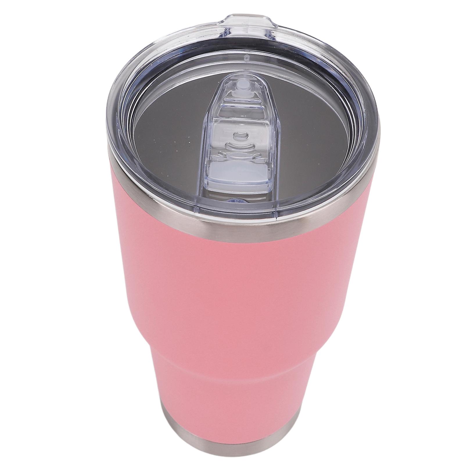 Vacuum Insulated Bottle Stainless Steel Thermal Cup Coffee Mug Double Wall With Cover For Travelpink