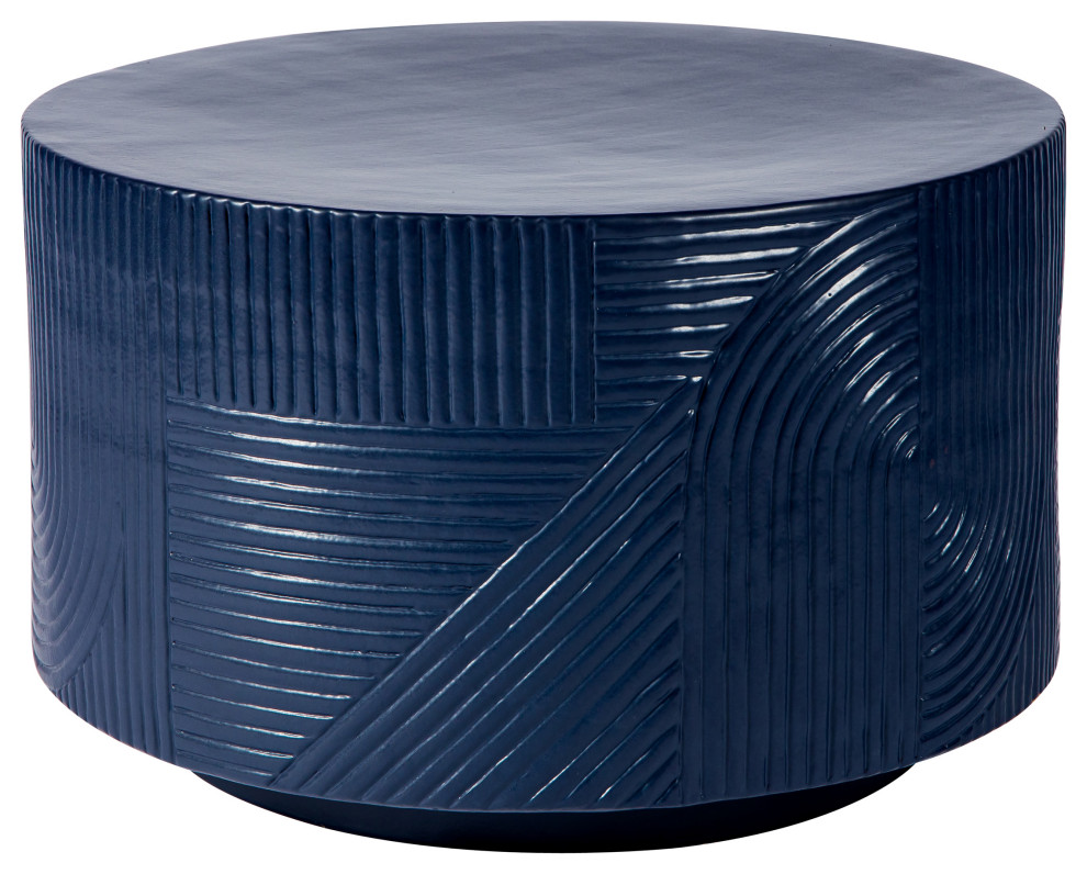 Serenity Textured Ceramic Round Accent Table   Contemporary   Side Tables And End Tables   by Seasonal Living Trading LTD  Houzz