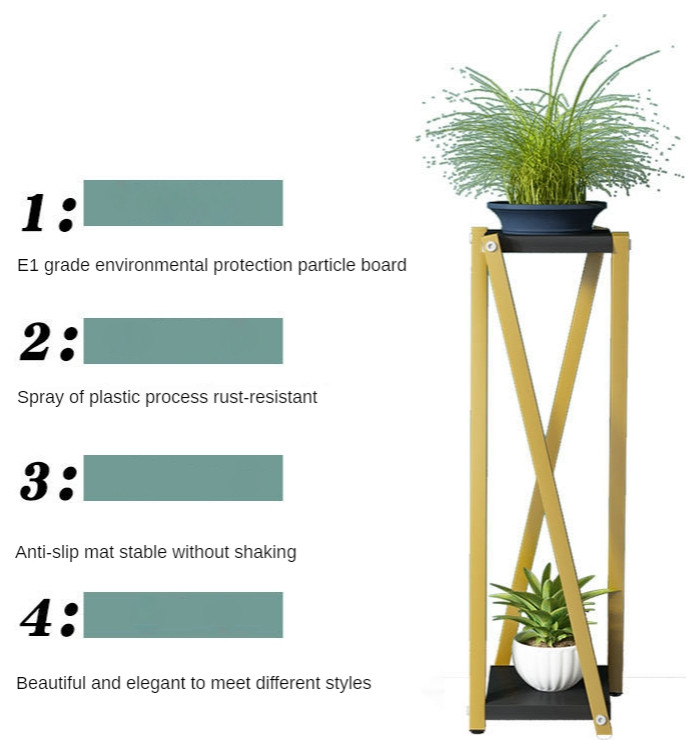 Multi Layer Golden Flower Plant Shelves for Living Room  Balcony   Contemporary   Plant Stands And Telephone Tables   by Miron Demid LLC  Houzz