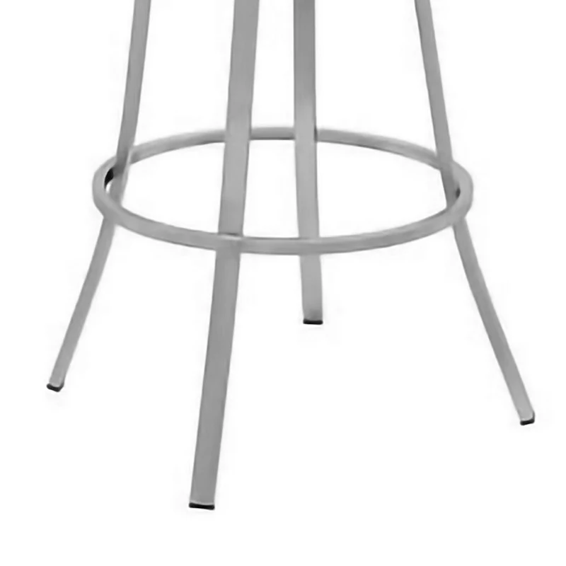 30 Inch Leatherette Back Barstool with Metal Frame， White