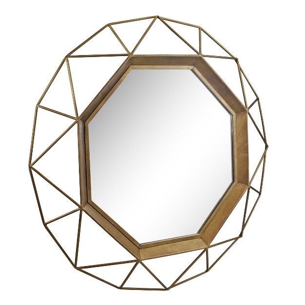 X 28 3 quot Metal Octagon Decorative Mirror Antique Gold Stonebriar Collection