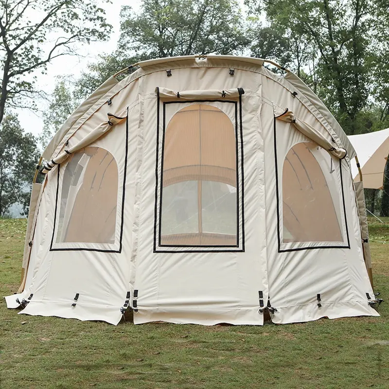 Portable Tunnel Tent Outdoor 3 4 people Double Layer Two Bedrooms One Living Room Luxury Camping Tunnel Tent