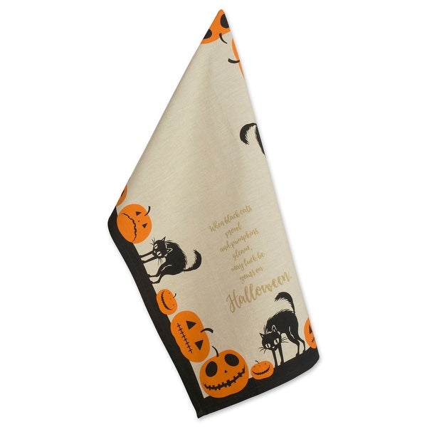 2 Tiger Orange Black Rectangular Halloween Printed Dishtowels 28