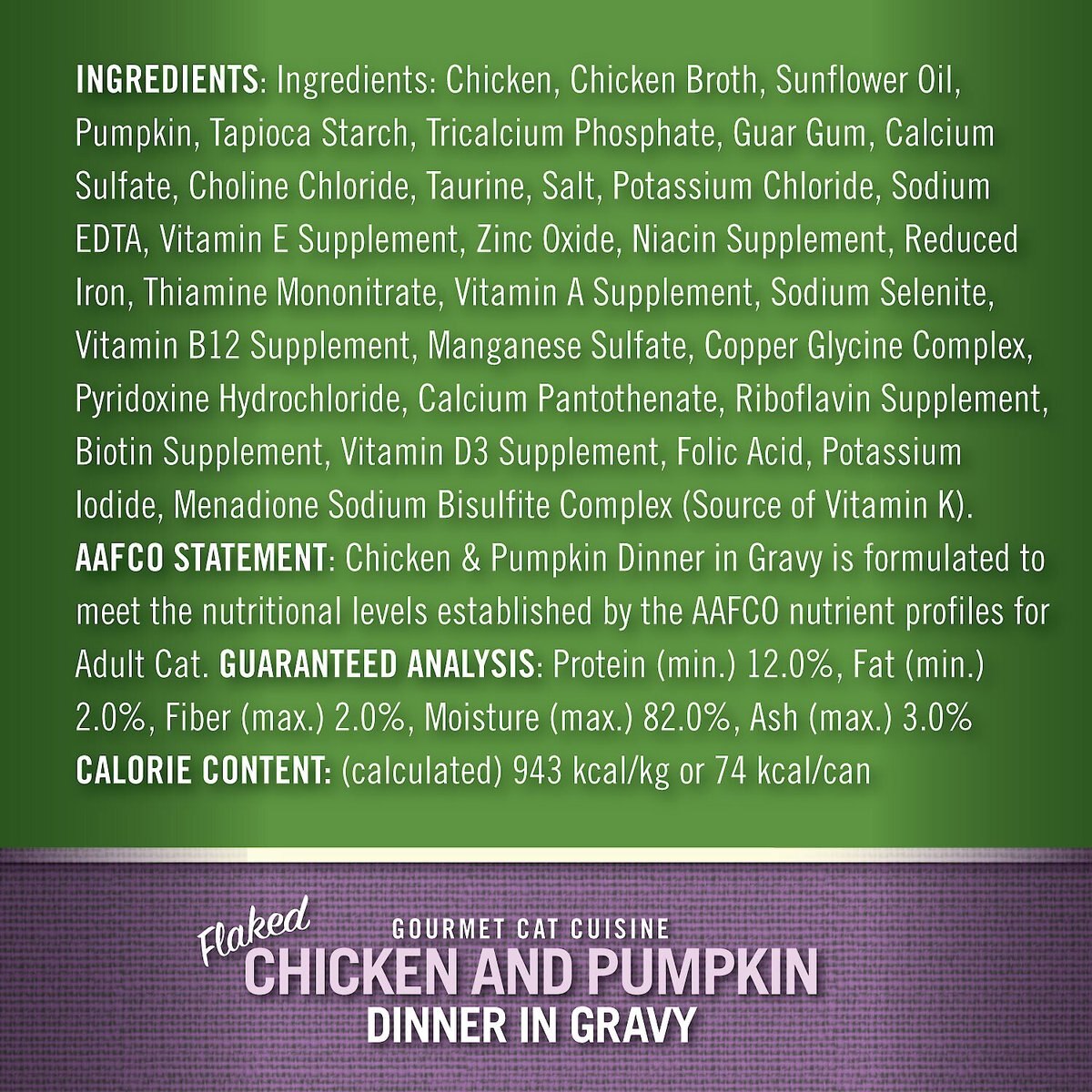 Scrumptious From Scratch Chicken and Pumpkin Dinner In Gravy Canned Cat Food， 2.8-oz， case of 12