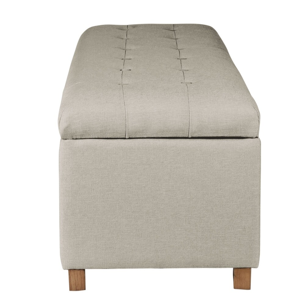 Porch   Den Camero Beige Tufted Storage Bench