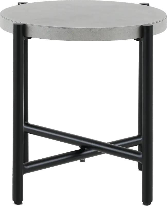 Jovi Gray and Black Patio End Table