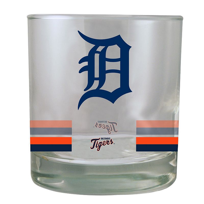 Detroit Tigers Banded Rocks Glass