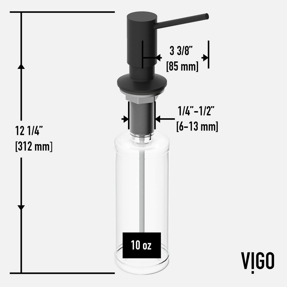 VIGO Greenwich Single Handle Pull-Down Sprayer Kitchen Faucet Set with Soap Dispenser in Matte Black VG02029MBK5