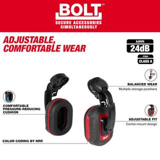 MW BOLT Earmuffs with Noise Reduction Rating of 24 dB 48-73-3250