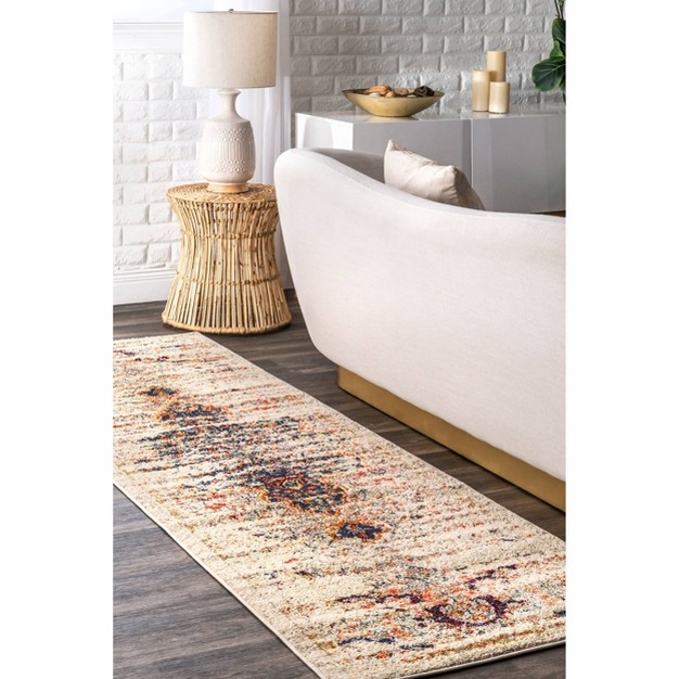 Nuloom Distressed Persian Sarita Runner Rug Brown