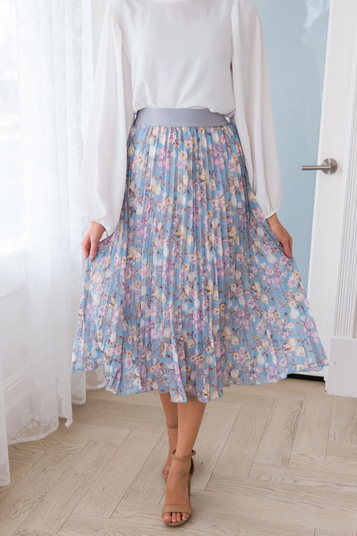 Floral Dreams Modest Pleat Skirt