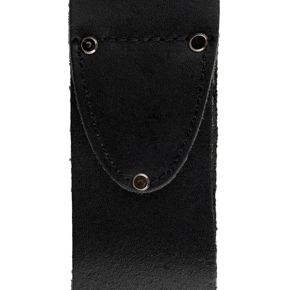 DEAD ON TOOLS 3 in. Wide Oil Tan Tool Belt in Black Saddle Leather with Double Tongue Roller Buckle HD222222