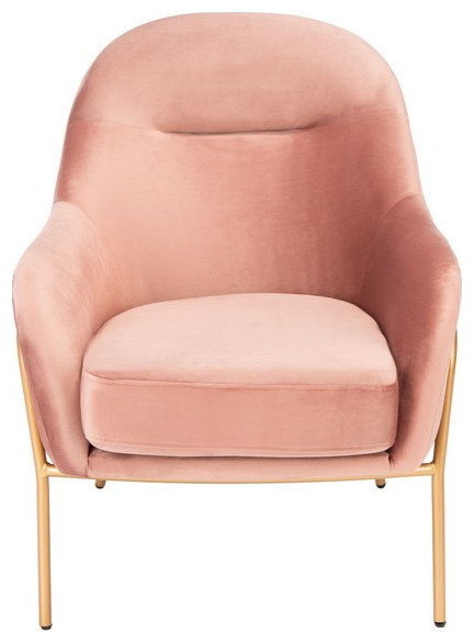 Liza Accent Chair Dusty Rose Velvet   Midcentury   Accent Chests And Cabinets   by AED Luxury Home Decor  Houzz