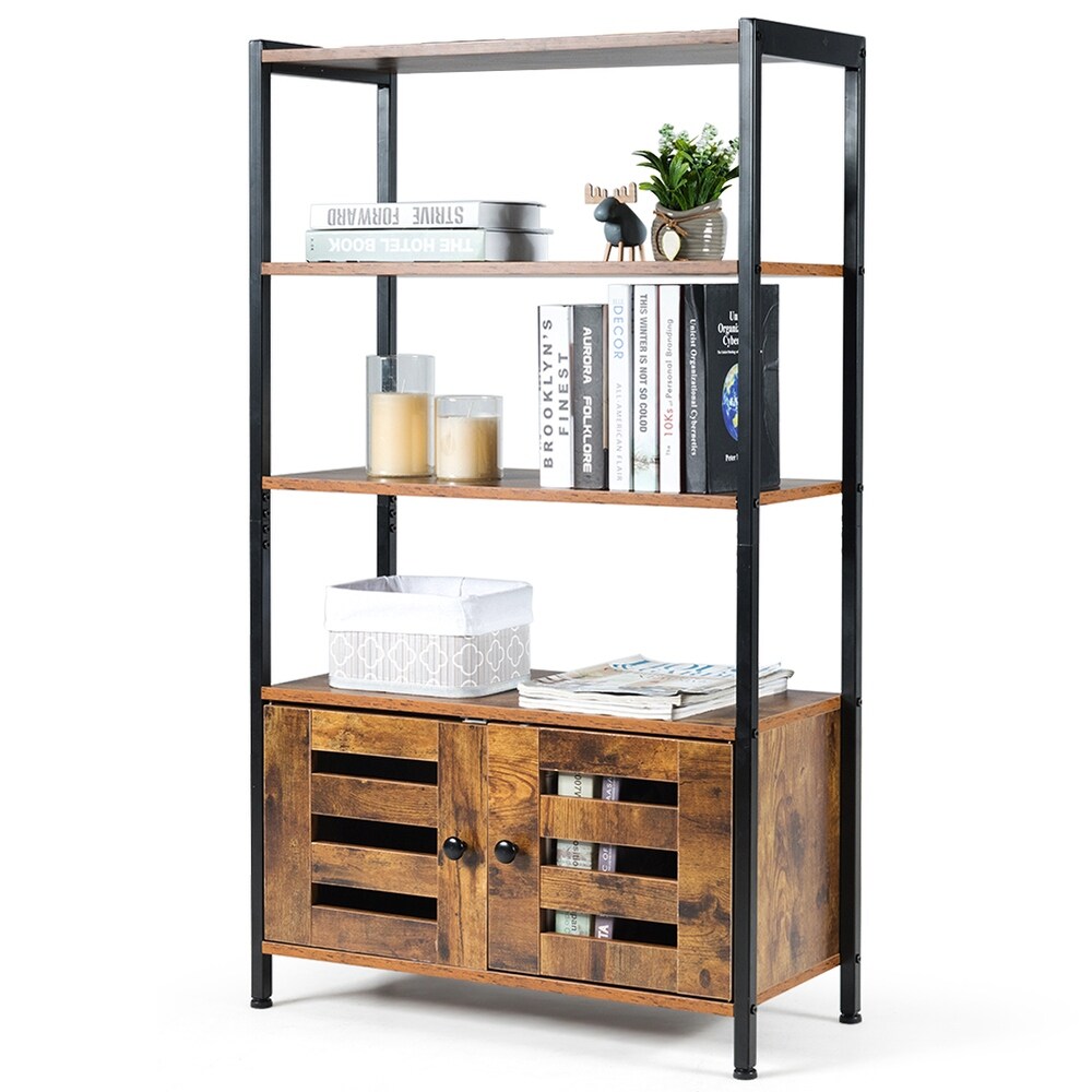 Costway Industrial Storage Cabinet Bookshelf Bookcase Bathroom Floor   See Details