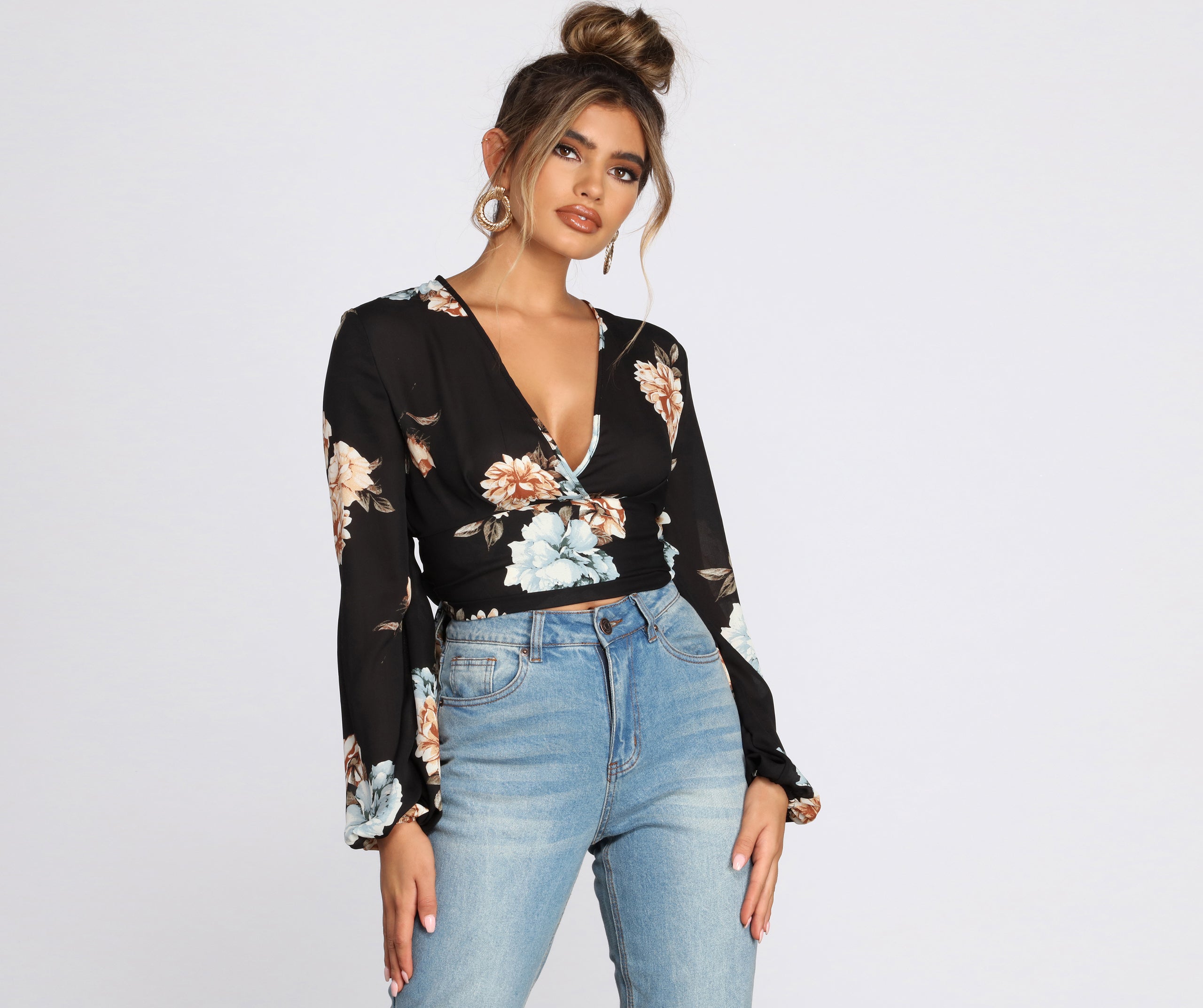 Wrapped In Gorgeous Floral Blouse