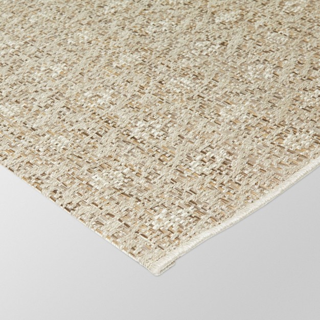 Distressed Diamonds Outdoor Rug Tan