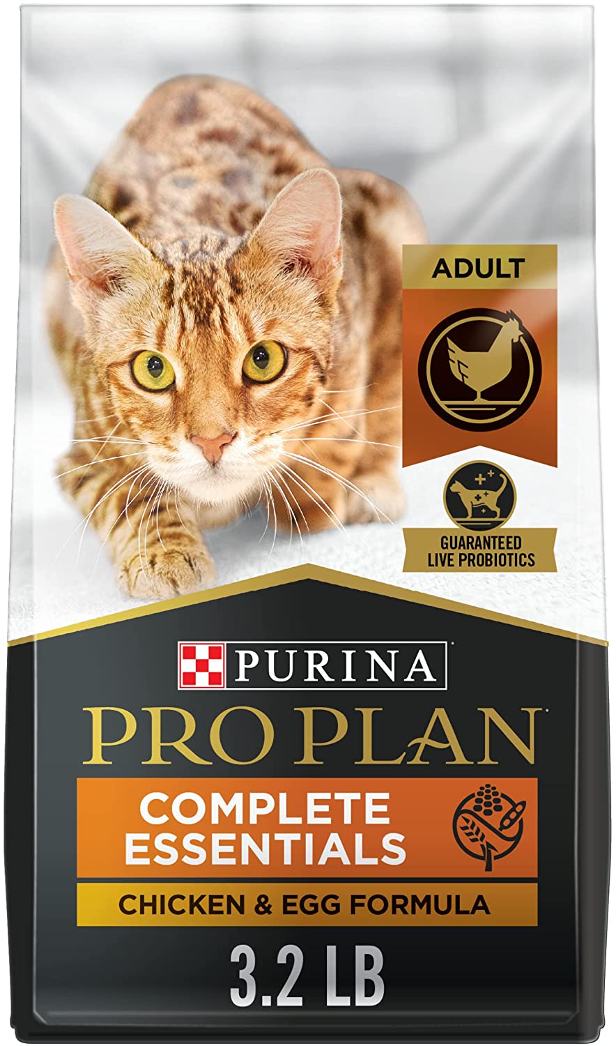 Purina Pro Plan Grain Free， High Protein， Natural Dry Cat Food， Chicken and Egg Formula - 3.2 lb. Bag (Packaging May Vary)