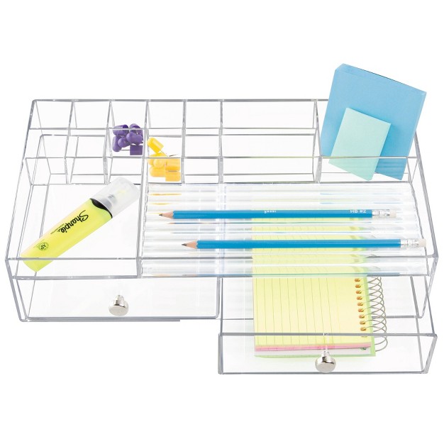 Idesign Plastic 2 drawer Desk Organization Set Clear