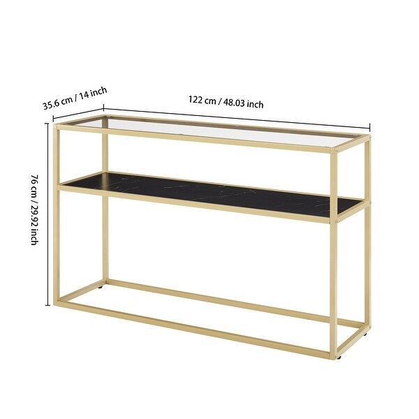 Modern Open Hallway Table Glass Console Table with Adjustable Feet