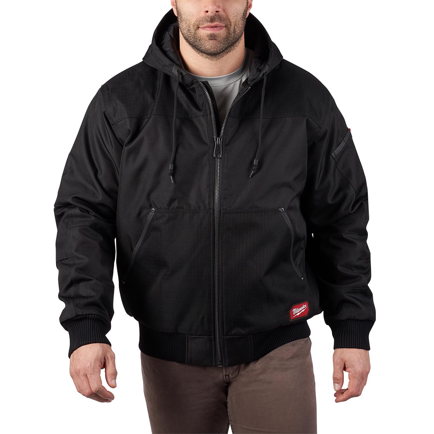 MW Gridiron XL Long Sleeve Unisex Hooded Jacket Black