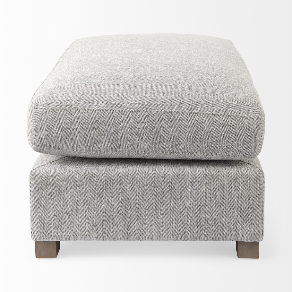 Light Gray Fabric Covered Half Ottoman   Transitional   Footstools And Ottomans   by UStradeENT LLC  Houzz