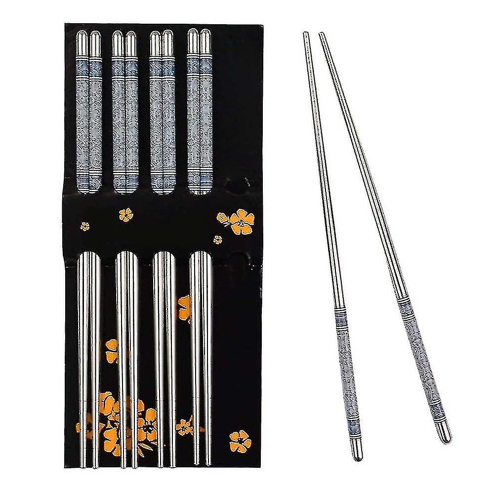 5 Pairs Of Chopsticks Made Of Stainless Steel Chopsticks Non-slip