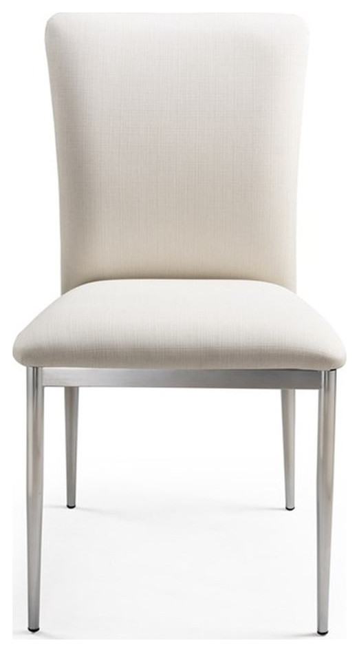 New Spec Faux Leather Dining Side Chair in White (Set of 2)   Midcentury   Dining Chairs   by Homesquare  Houzz