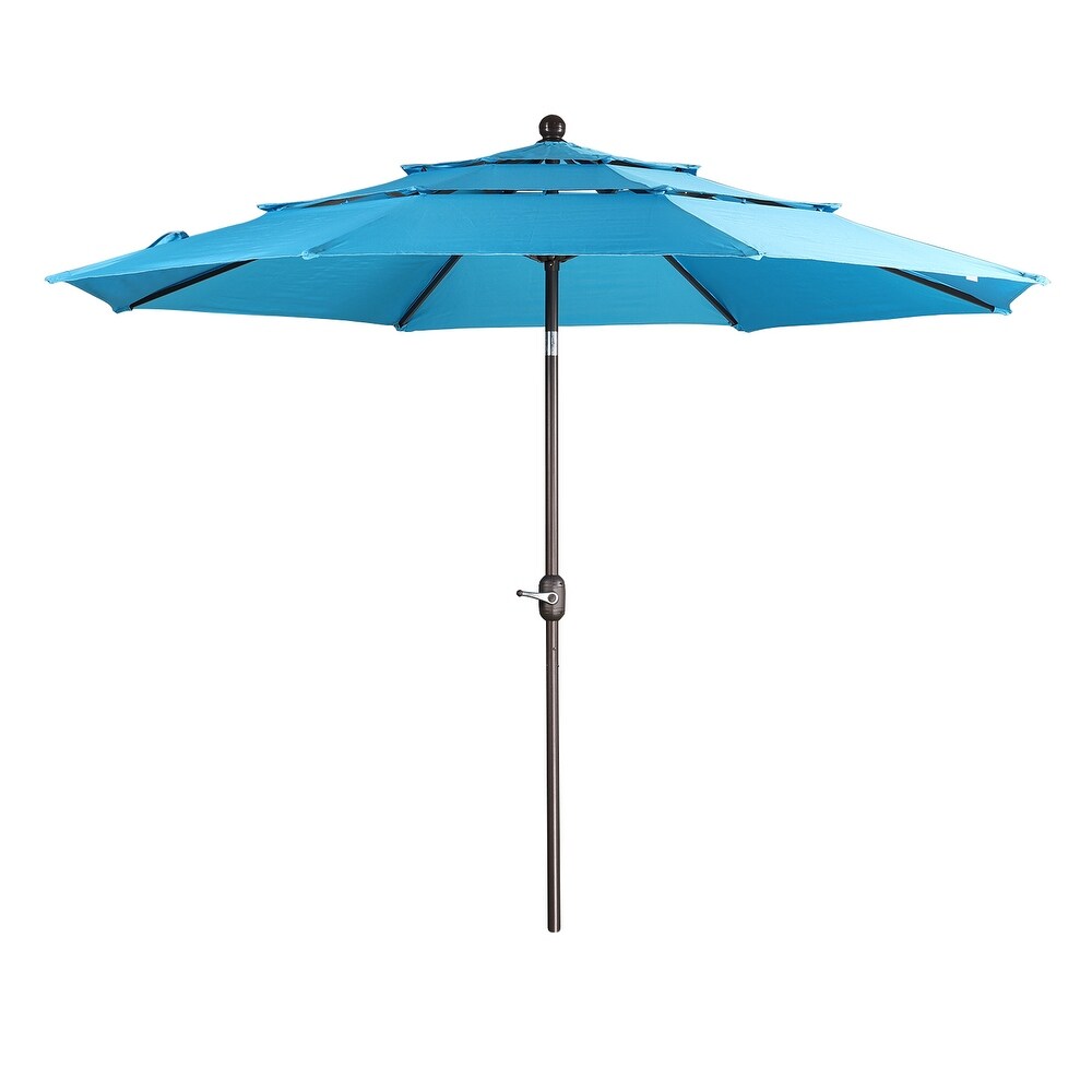 Aoodor Patio Umbrella 10 ft. for Dining Table Outdoor Market Yard Use 3 Tier Ventilation (Umbrella only)