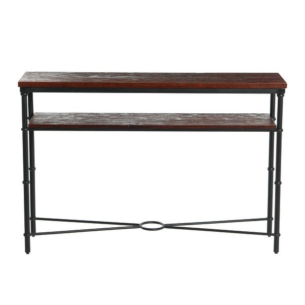 Saratoga Rustic Solid Wood and Iron Console Table