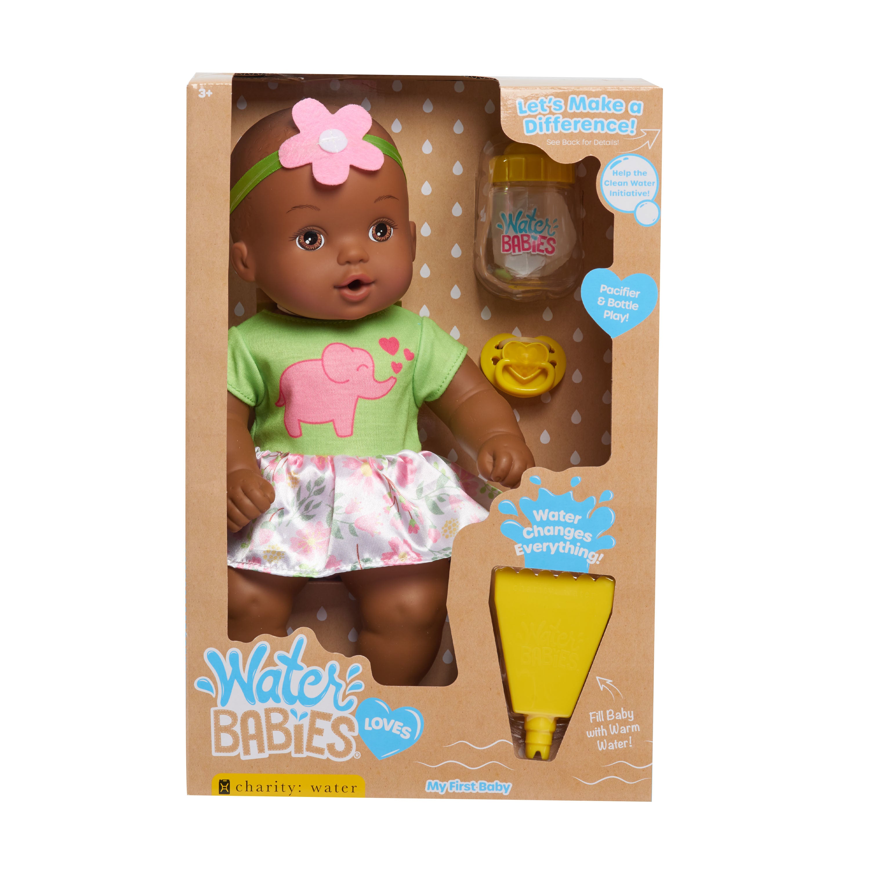 WaterBabies My First Baby Doll, Support a Partnership with charity: water, Water Filled Baby Doll,  Kids Toys for Ages 3 Up, Gifts and Presents