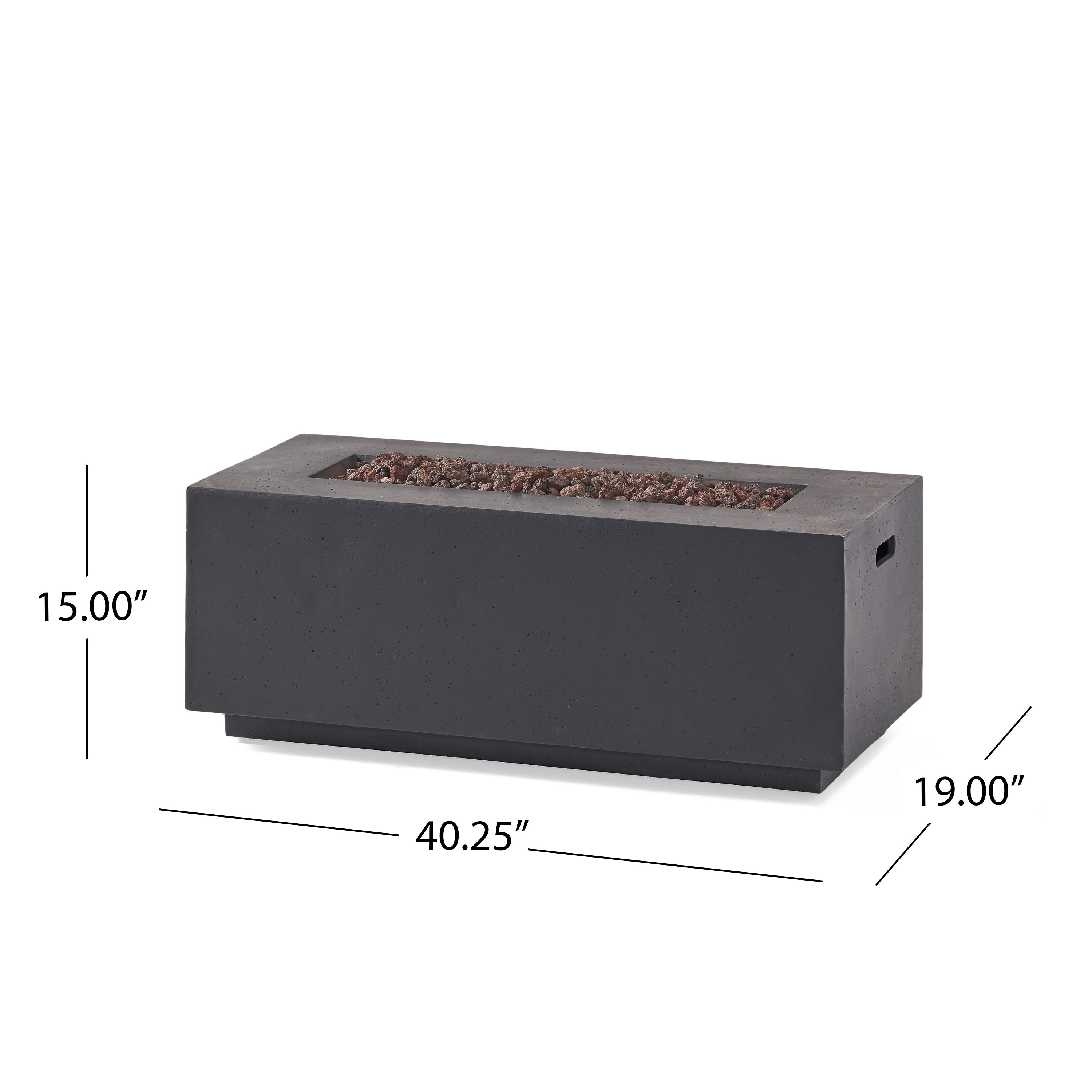 Hearth Outdoor 40,000 BTU Lightweight Concrete Rectangular Fire Pit (No Tank Holder)