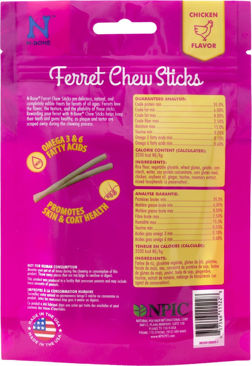 N-Bone Chicken Flavor Chew Stick Ferret Treats