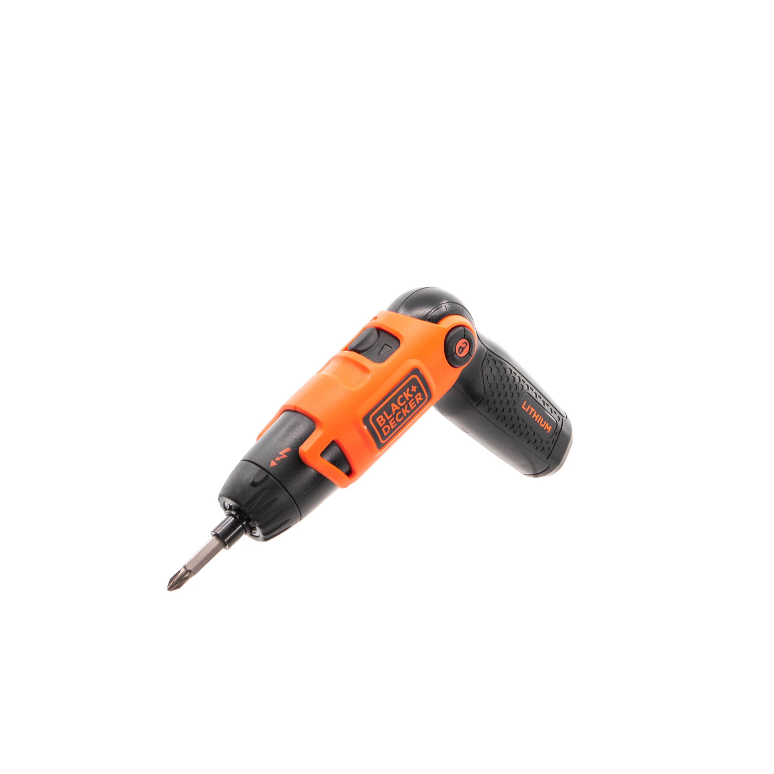 Cordless Screwdriver with Pivoting Handle, USB Charger and 2 Hex Shank Bits