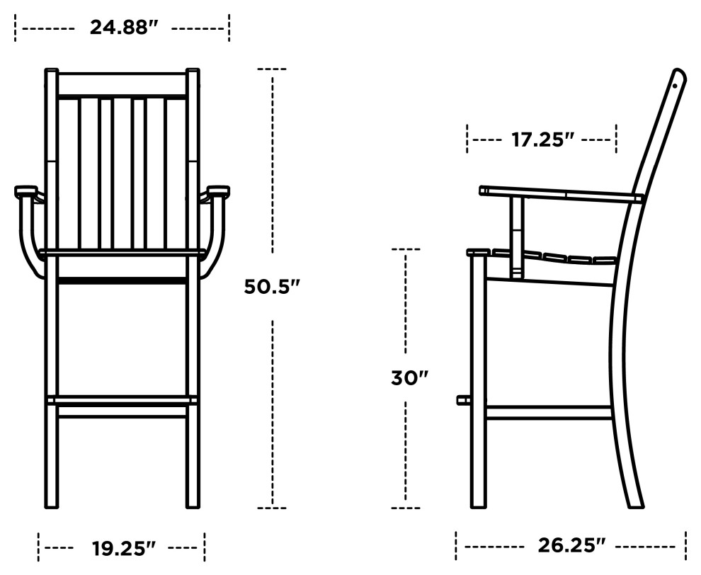 Polywood Vineyard Bar Armchair   Transitional   Outdoor Bar Stools And Counter Stools   by POLYWOOD  Houzz