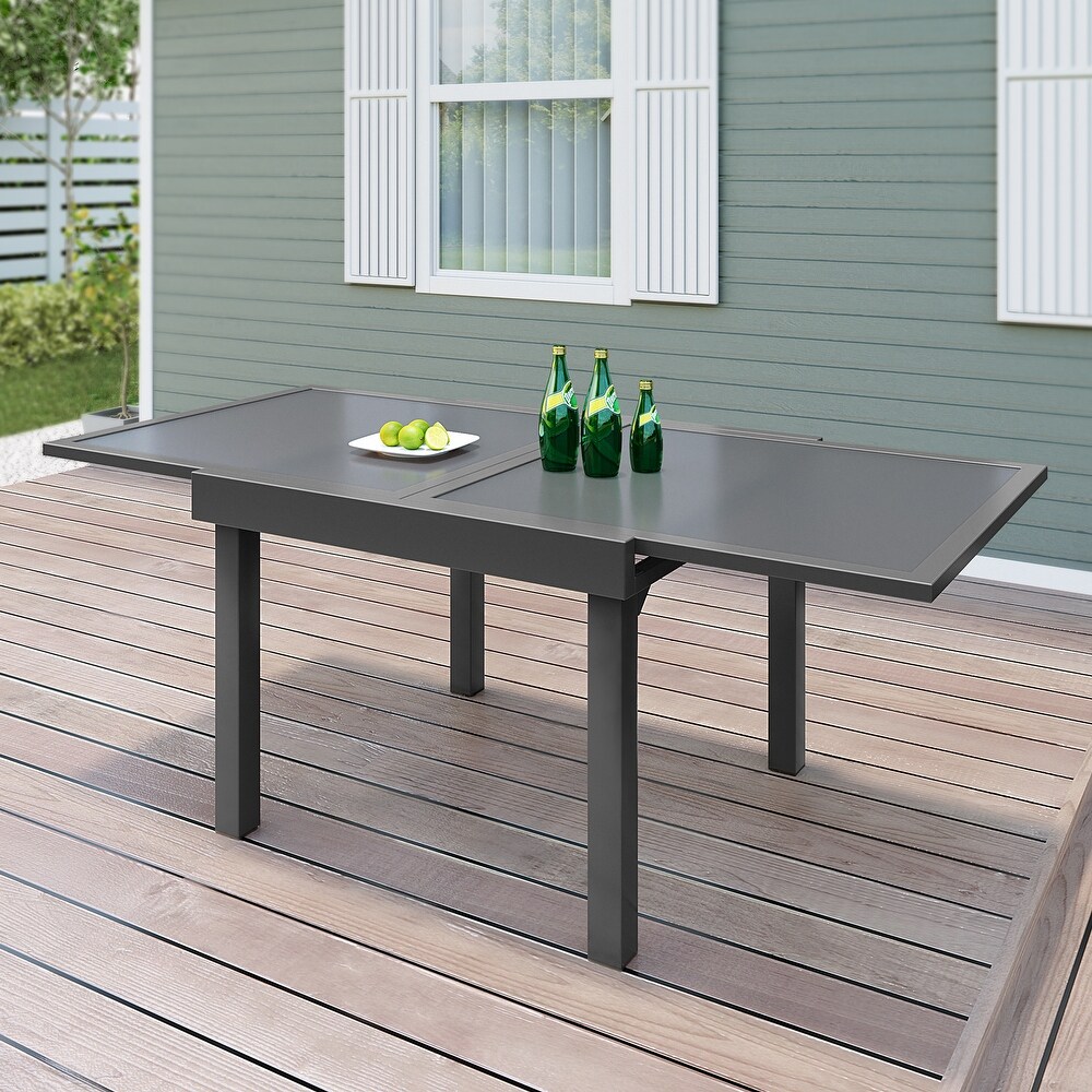 Crestlive Products Outdoor Aluminum Expandable Multifunctional Table   35.4\