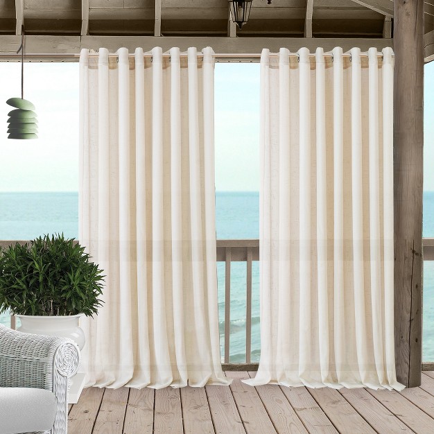 Carmen Sheer Extra Wide Indoor outdoor Single Window Curtain For Patio Porch Cabana Pergola Deck Elrene Home Fashions