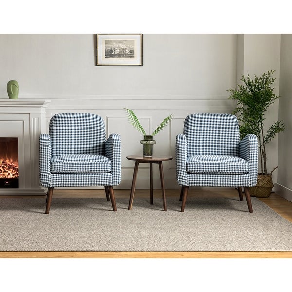 Aeetes Modern Upholstered Armchair with Solid Wood Legs Set of 2 by HULALA HOME