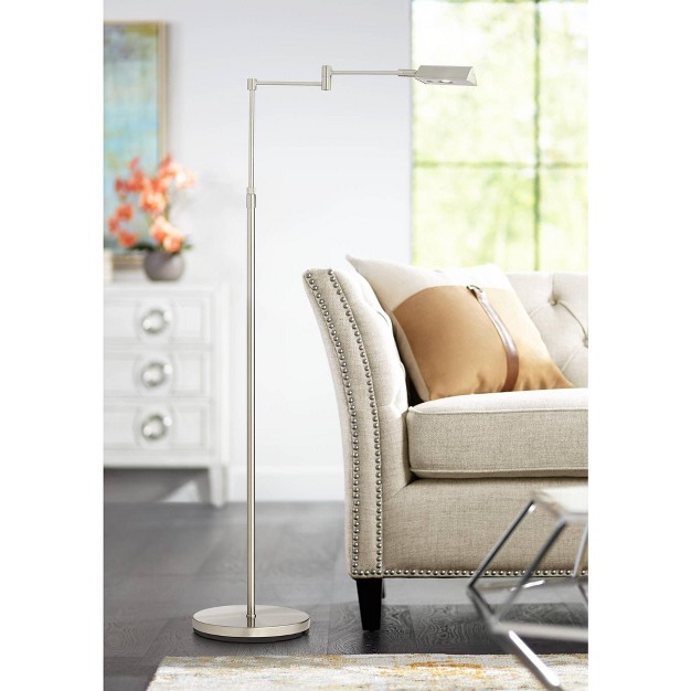 Tall Brushed Nickel Led Adjustable Swing Arm For Living Room Reading Bedroom Offic