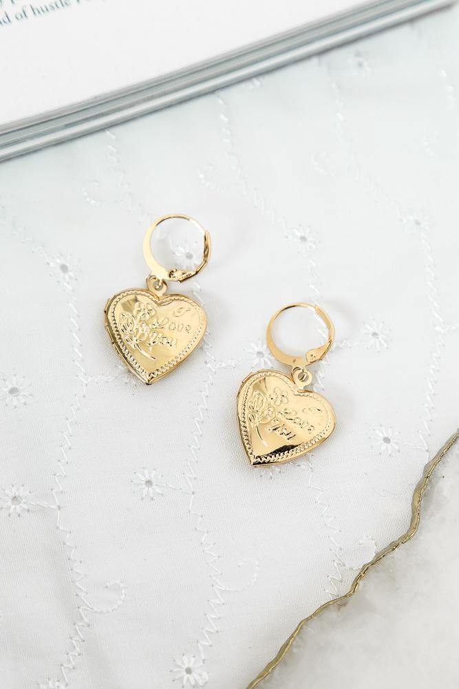 Kept In My Locket Earrings Gold