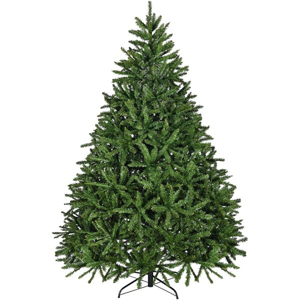 7ft Christmas Tree，Premium Unlit Hinged Spruce Full Tree with 2231 Branch Tips，Metal Stand，Hinged Structure，Festival Xmas Tree