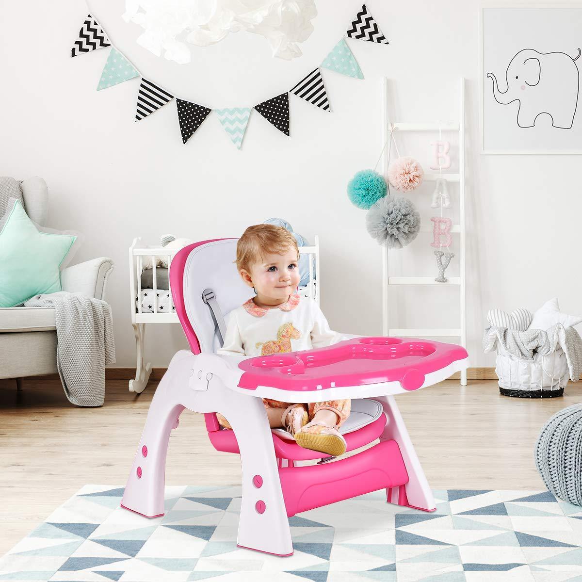 Baby High Chair, 3 in 1 Infant Table and Chair Set