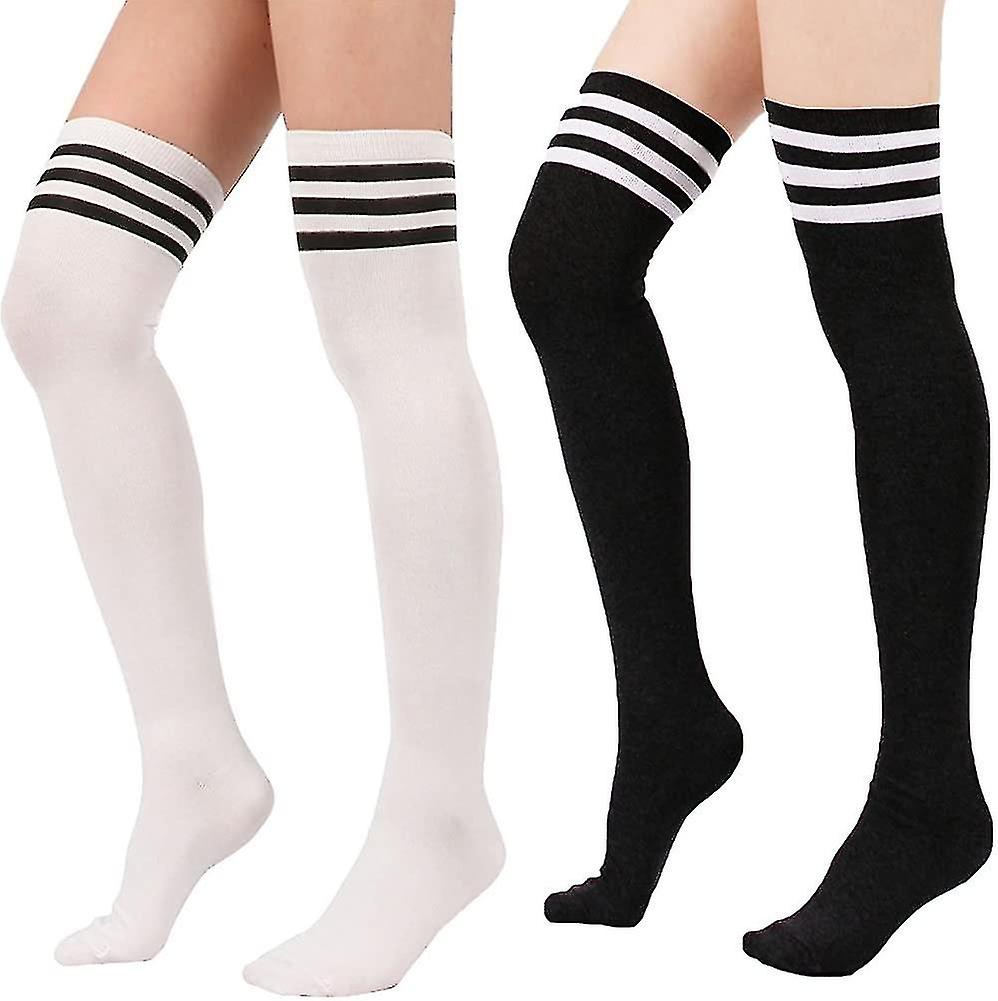 Women Over Knee Thigh High Socks Plus Size Tube Leg Warmers Stocking Cotton