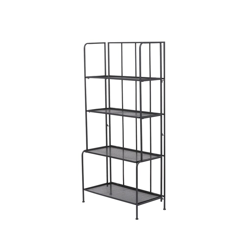 Black Iron Contemporary Bakers Rack   24 x 13 x 49