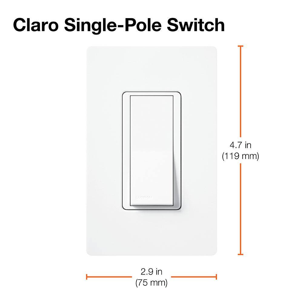 Lutron Claro OnOff Switch with Locator Light 15-AmpSingle-Pole Snow (SC-1PSNL-SW) SC-1PSNL-SW