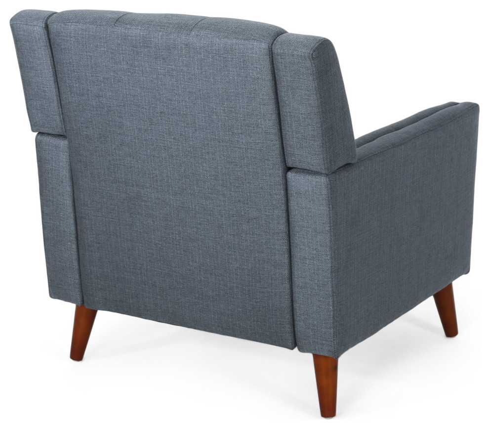 Midcentury Accent Chair  Splayed Legs and Square Tufted Polyester Seat   Midcentury   Armchairs And Accent Chairs   by Declusia  Houzz