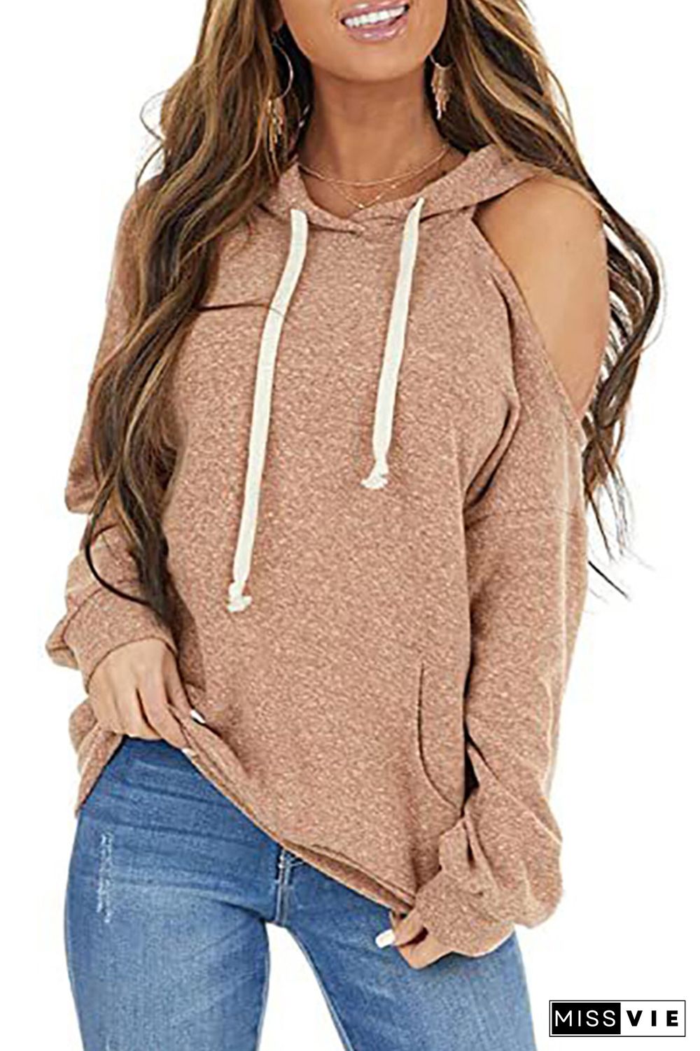 Solid One Shoulder Hoodie Women Wholesale